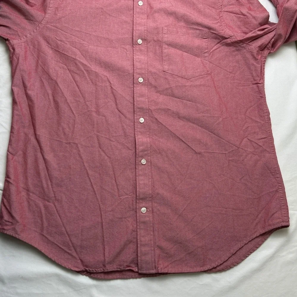 Banana Republic Mens Button Down Shirt Red Size XL Long Sleeve Cotton Heathered